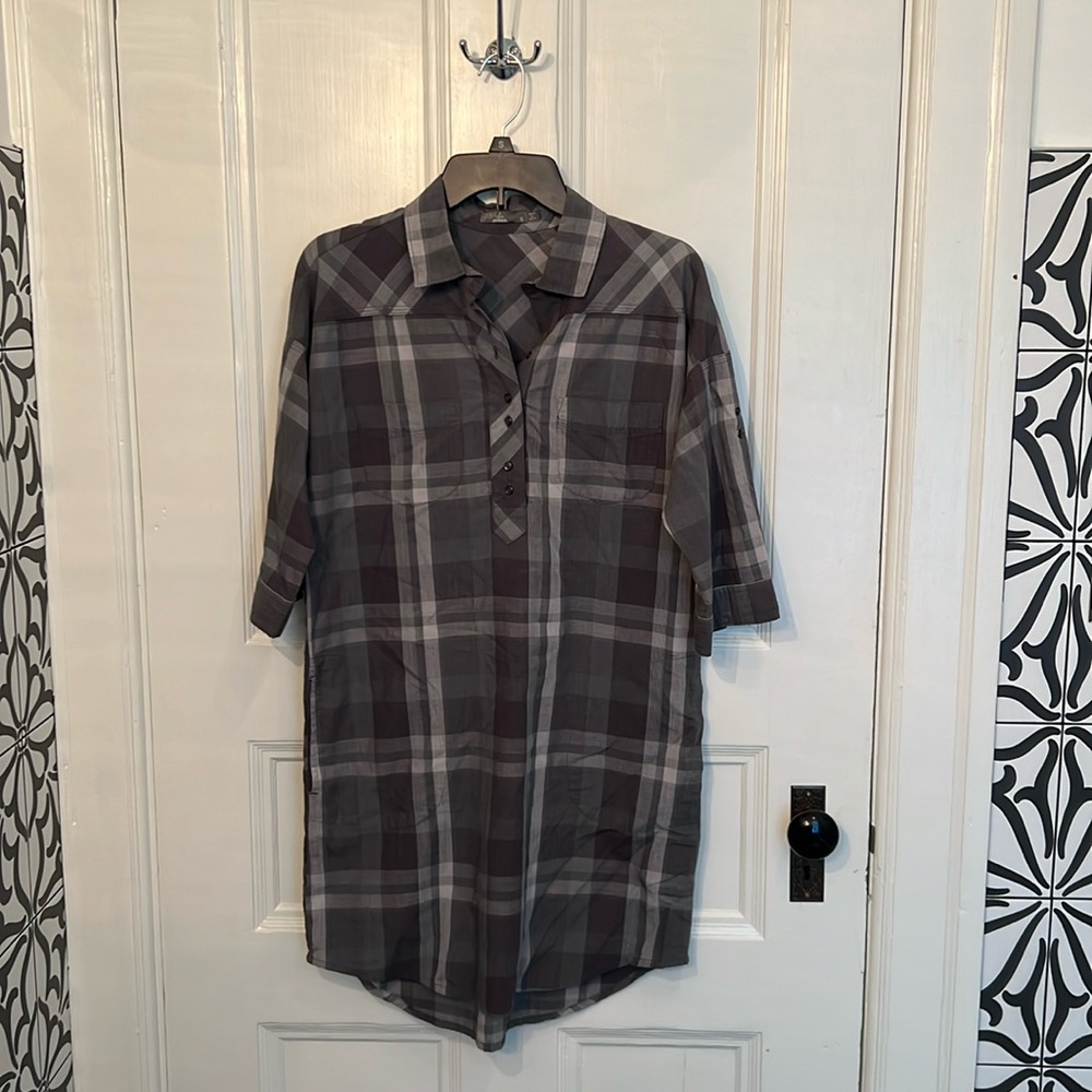 Prana Shirt Tunic Dress, mid length sleeves, size S. Excellent condition.